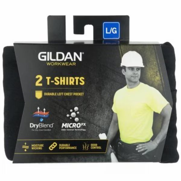 2PK MED BLK SS TShirt, Gildan Branded Apparel Srl, Mfr#: 1297041